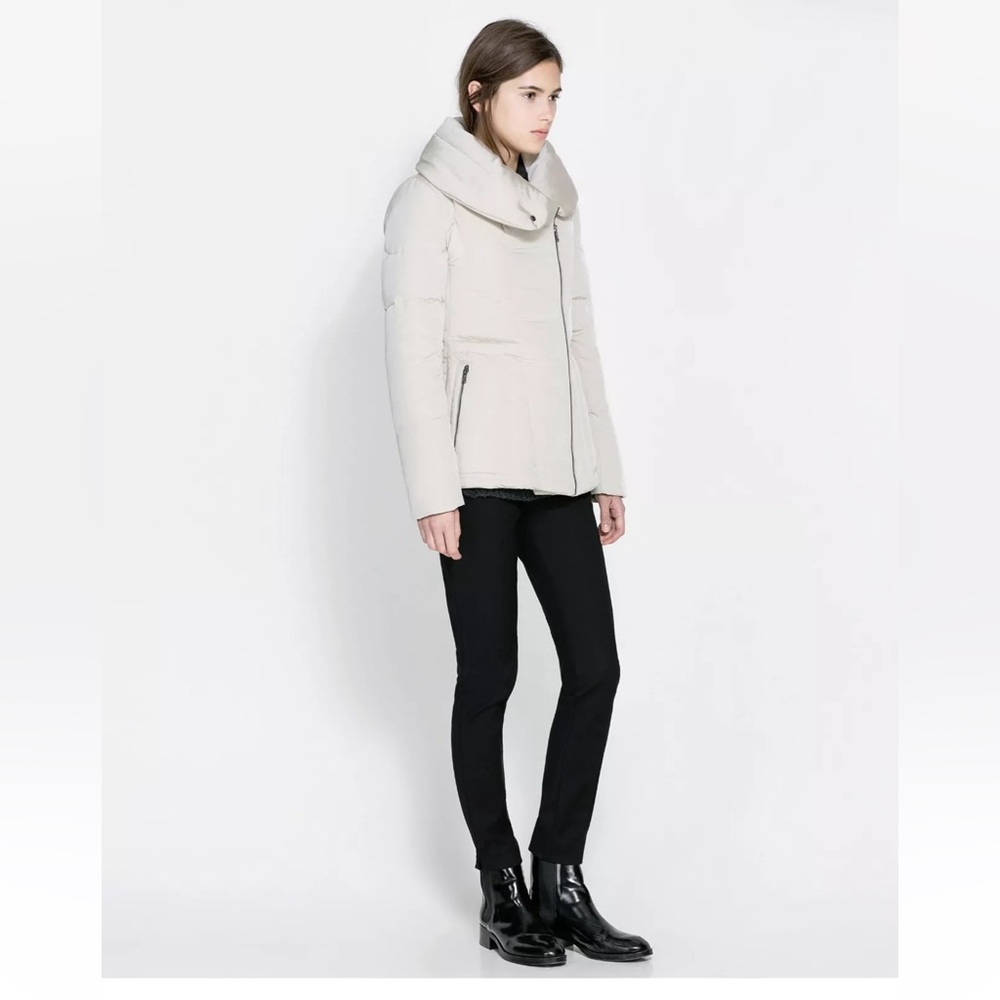 ZARA WOMAN Ivory PUFFER QUILTED DOWN L .. New without tag
